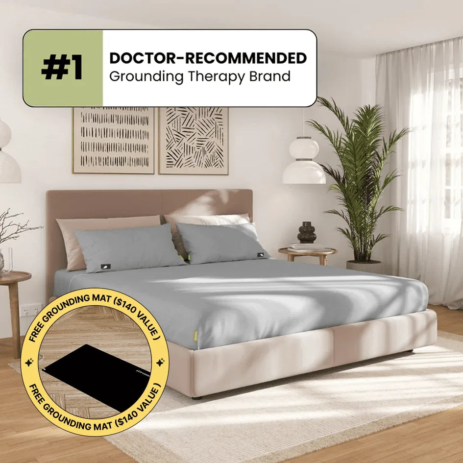 Juujo grounding sheet on a made bed